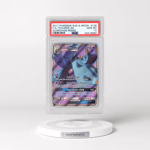 2017 Pokémon Sun & Moon Guardians Rising #136 Toxapex GX - Holo Full Art (PSA 10 GEM MINT)