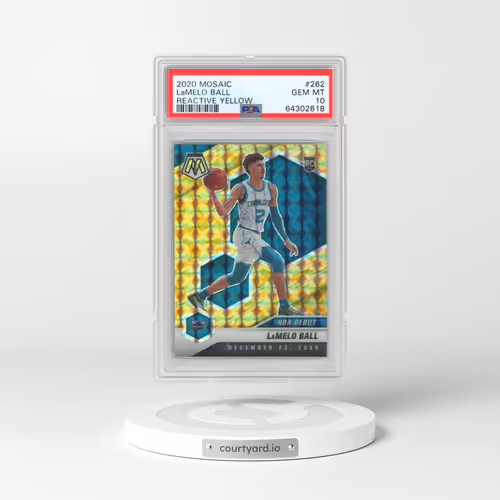 2020 Panini Mosaic #262 LaMelo Ball - Reactive Yellow (PSA 10 GEM MINT)