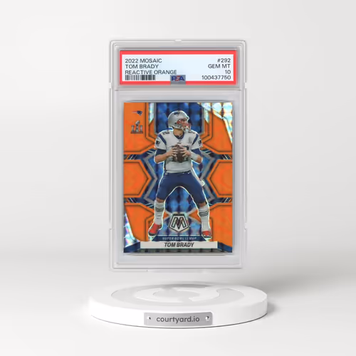 2022 Panini Mosaic #292 Tom Brady - Reactive Orange (PSA 10 GEM MINT)