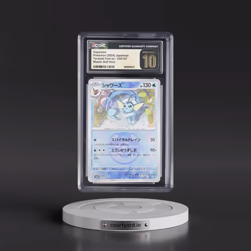 2024 Pokémon Sv8a-Terastal Fest EX #030 Vaporeon - Reverse Holo Master Ball (CGC 10 PRISTINE)