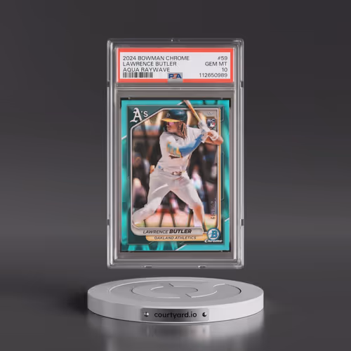 2024 Bowman Chrome #59 Lawrence Butler - Aqua Raywave (PSA 10 GEM MINT)