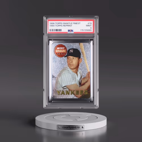 1996 Topps Mantle Finest #19 1969 Topps Reprint (PSA 9 MINT)