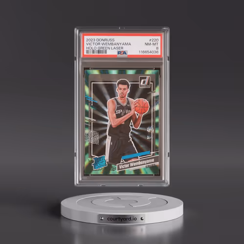 2023 Panini Donruss #220 Victor Wembanyama - Holo Green Laser (PSA 8 NM-MT)