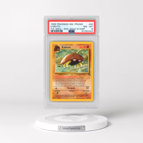 1999 Pokémon Game Promo #50 Kabuto - Top Deck Magazine w/Wizards Gold Stamp (PSA 8 NM-MT)
