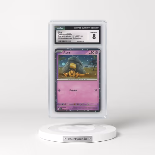 2023 Scarlet & Violet 151 - MEW EN #063/165 Abra - Cosmos Holo (Cos. Holo) 151 ex Box-Alakazam ex (CGC 8 NM-MT)