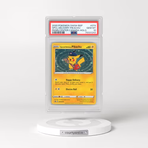 2020 Pokémon Swsh Black Star Promo #074 Special Delivery Pikachu - Holo Pokemon Center Canada (PSA 10 GEM MINT)