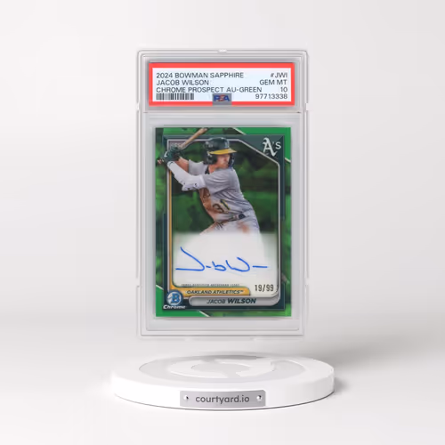 2024 Bowman Sapphire Edition Chrome Prospects Sapphire Autographs #JWI Jacob Wilson - Green (PSA 10