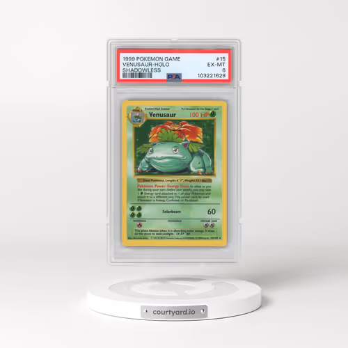 1999 Pokémon Game #15 Venusaur - Holo Shadowless (PSA 6 EX-MT)