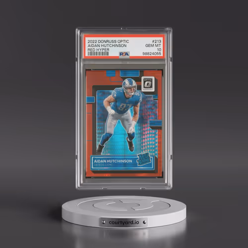 2022 Panini Donruss Optic #213 Aidan Hutchinson - Red Hyper (PSA 10 GEM MINT)