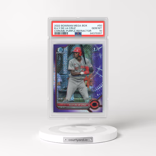 2022 Bowman Mega Box Chrome #50 Elly de La Cruz - Purple Refractor (PSA 10 GEM MINT)