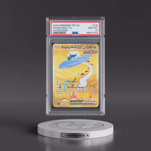 2024 Pokémon Tef EN-Temporal Forces #218 Raging Bolt EX - Holo Hyper Rare (PSA 10 GEM MINT)