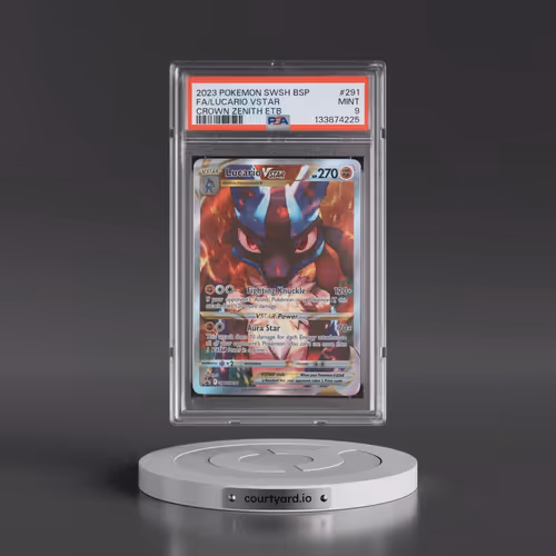 2023 Pokémon Swsh Black Star Promo #291 Lucario Vstar - Full Art Crown Zenith Elite Trainer Box (PSA