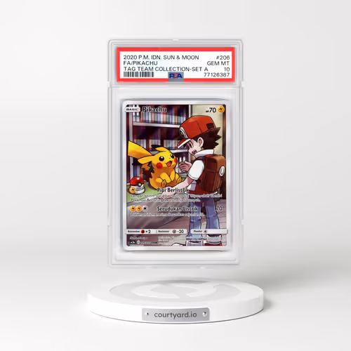 2020 Indonesian Tag Team Collection #206 Pikachu - Full Art Holo (PSA 10 GEM MINT)