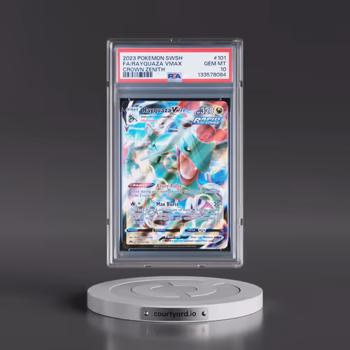 2023 Pokémon Sword and Shield Crown Zenith #101 Rayquaza Vmax - Full Art (PSA 10 GEM MINT)
