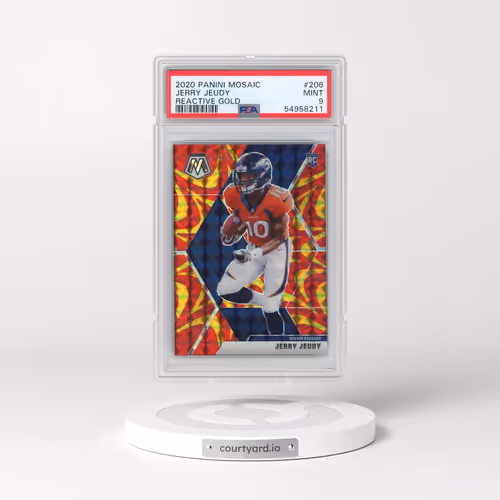 2020 Panini Mosaic #206 Jerry Jeudy - Reactive Gold (PSA 9 MINT)