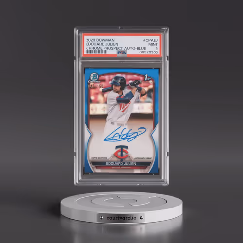 2023 Bowman Chrome Prospect Autographs #CPAEJ Edouard Julien - Blue Refractor (PSA 9 MINT)