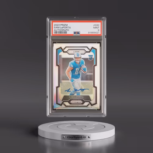 2023 Panini Prizm #332 Sam LaPorta - Autograph (PSA 9 MINT)