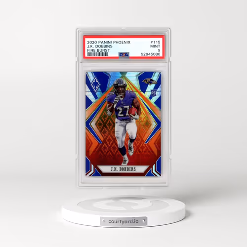 2020 Panini Phoenix #115 J.K. Dobbins - Fire Burst (PSA 9 MINT)
