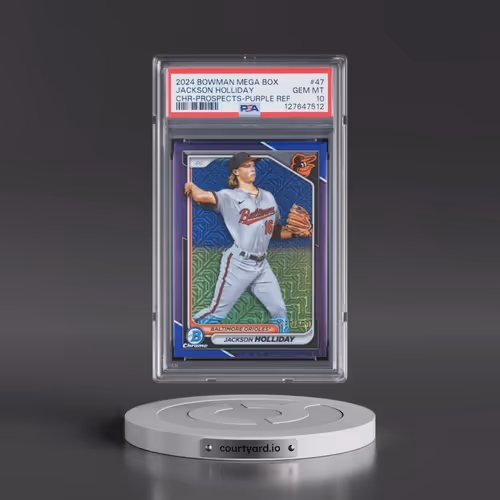 2024 Bowman Mega Box Chrome Prospects #47 Jackson Holliday - Purple Refractor (PSA 10 GEM MINT)