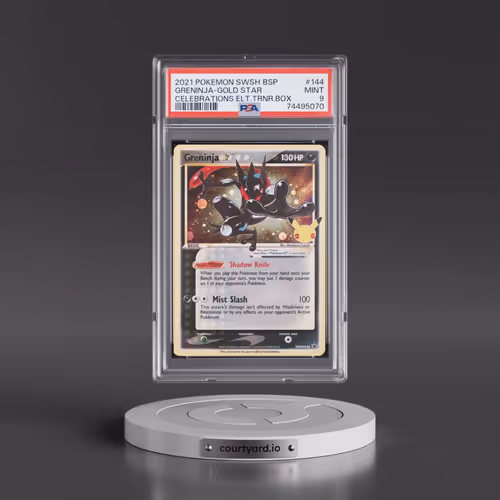 2021 Pokémon Swsh Black Star Promo #144 Greninja-Gold Star - Celebrations Elite Trainer Box (PSA 9 M