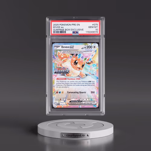 2025 Pokémon Pre EN-Prismatic Evolutions #075 Eevee EX - Holo Surprise Box Exclusive (PSA 10 GEM MIN