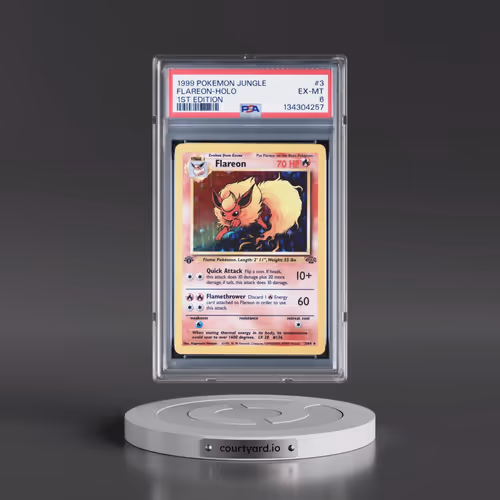1999 Pokémon Jungle #3 Flareon - 1st Edition Holo (PSA 6 EX-MT)
