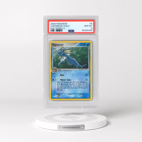 2006 Pokémon Pop Series 3 #6 Vaporeon - Holo (PSA 8 NM-MT)