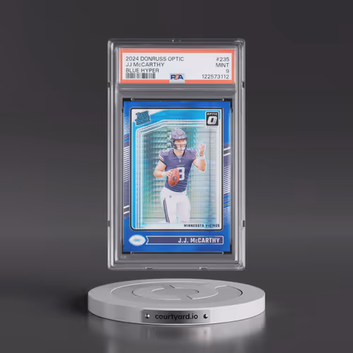 2024 Panini Donruss Optic #235 JJ McCarthy - Blue Hyper (PSA 9 MINT)