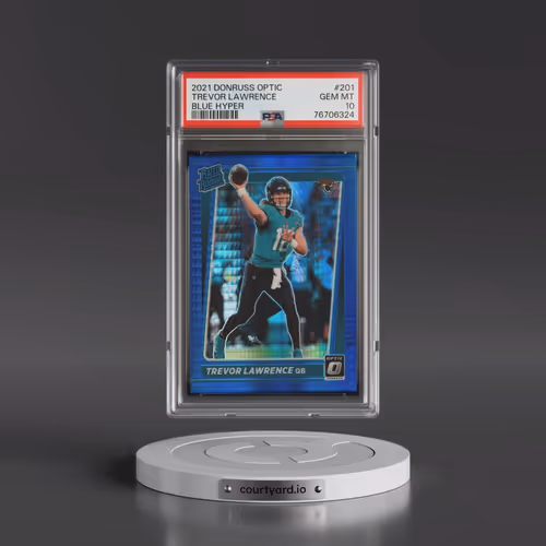 2021 Panini Donruss Optic #201 Trevor Lawrence - Blue Hyper (PSA 10 GEM MINT)