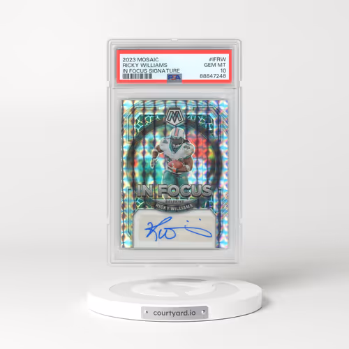 2023 Panini Mosaic in Focus Signature #IFRW Ricky Williams (PSA 10 GEM MINT)