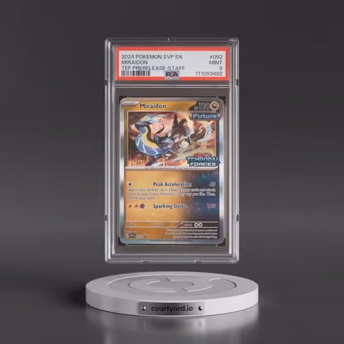 2024 Pokémon Svp EN-SV Black Star Promo #092 Miraidon - Temporal Forces Prerelease-Staff (PSA 9 MINT