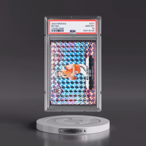2024 Panini Mosaic #271 Bo Nix - Camo Pink (PSA 10 GEM MINT)