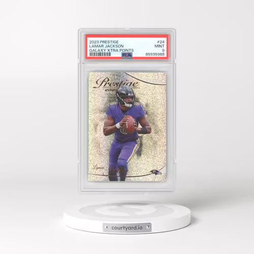 2023 Panini Prestige #24 Lamar Jackson - Galaxy Xtra Points (PSA 9 MINT)