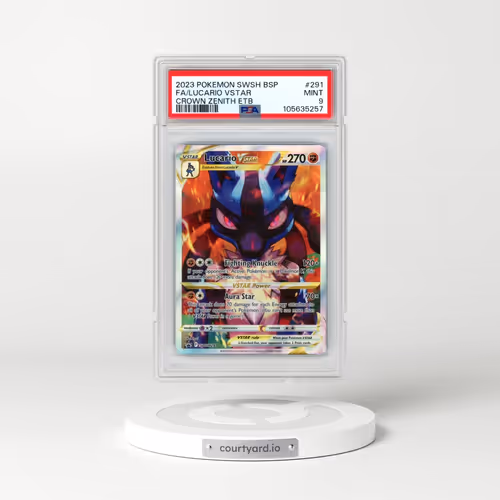 2023 Pokémon Swsh Black Star Promo #291 Lucario Vstar - Full Art Crown Zenith Elite Trainer Box (PSA