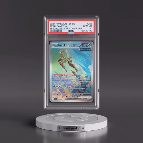 2024 Pokémon Tef EN-Temporal Forces #203 Iron Leaves EX - Holo Special Illustration Rare (PSA 10 GEM