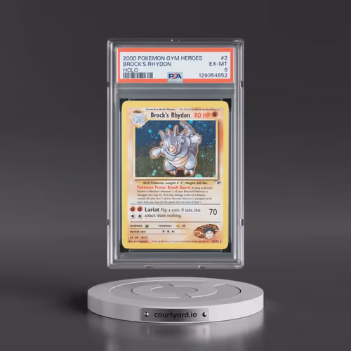 2000 Pokémon Gym Heroes #2 Brock's Rhydon - Holo (PSA 6 EX-MT)