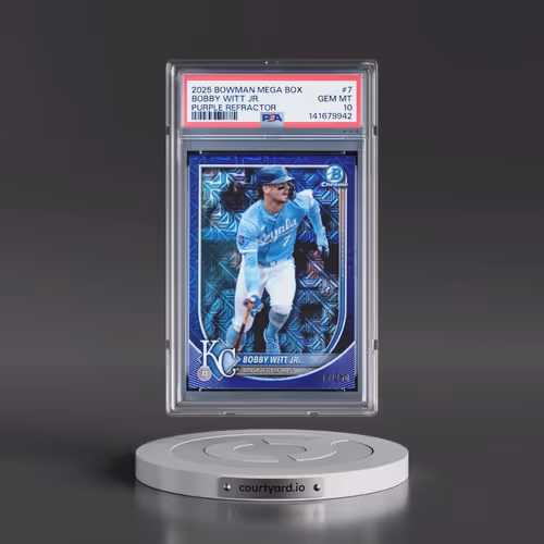 2025 Bowman Mega Box Chrome #7 Bobby Witt Jr. - Purple Refractor (PSA 10 GEM MINT)