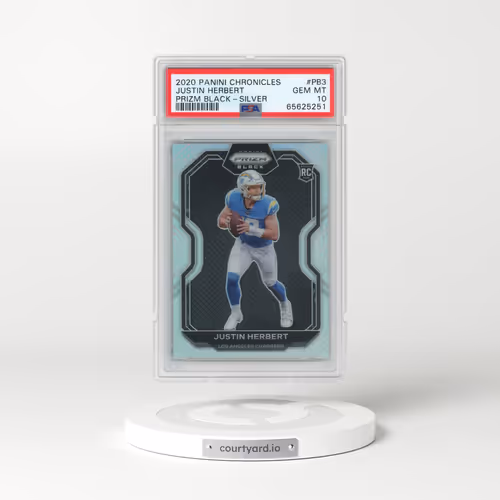 2020 Panini Chronicles Prizm Black #PB3 Justin Herbert - Silver (PSA 10 GEM MINT)