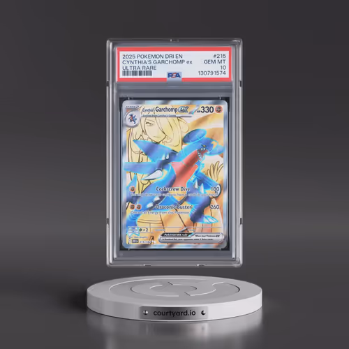 2025 Pokémon Dri EN-Destined Rivals #215 Cynthia's Garchomp EX - Holo Ultra Rare (PSA 10 GEM MINT)