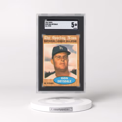 1962 Topps #398 Don Drysdale - All-Star (SGC 5 EX)