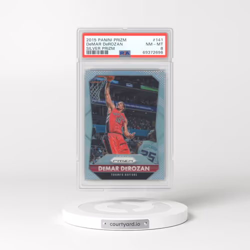 2015 Panini Prizm #141 DeMar DeRozan - Silver Prizm (PSA 8 NM-MT)