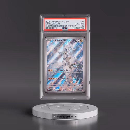 2025 Pokémon Jtg EN-Journey Together #167 N's Reshiram - Enhanced Booster Box Topper (PSA 10 GEM MIN