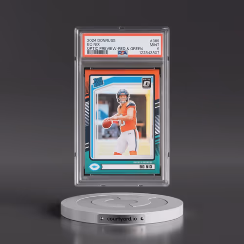 2024 Panini Donruss #369 Bo Nix - Optic Preview-Red & Green (PSA 9 MINT)
