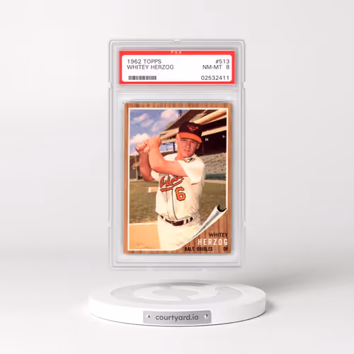 1962 Topps #513 Whitey Herzog (PSA 8 NM-MT)