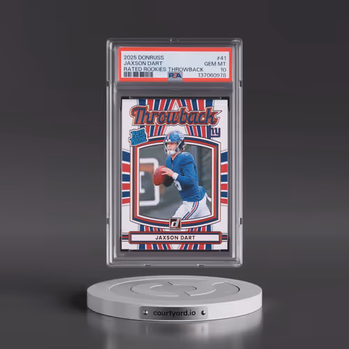 2025 Panini Donruss Rated Rookies Throwback #41 Jaxson Dart (PSA 10 GEM MINT)