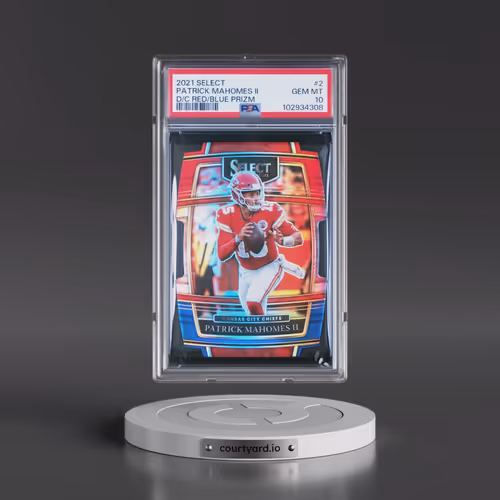 2021 Panini Select #2 Patrick Mahomes II - Die-Cut Red/Blue Prizm (PSA 10 GEM MINT)