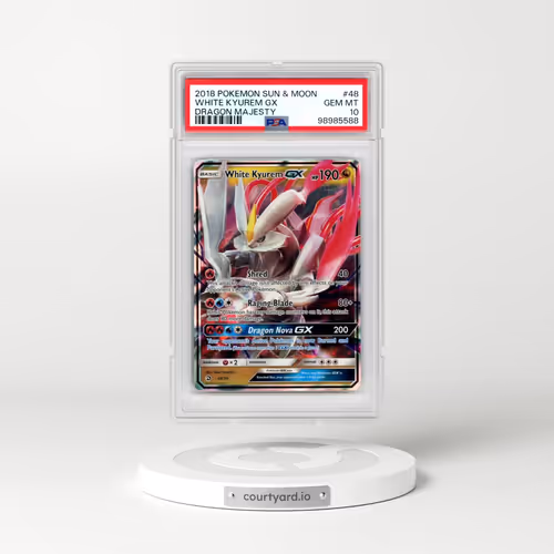 2018 Pokémon Sun & Moon Dragon Majesty #48 White Kyurem GX - Holo (PSA 10 GEM MINT)