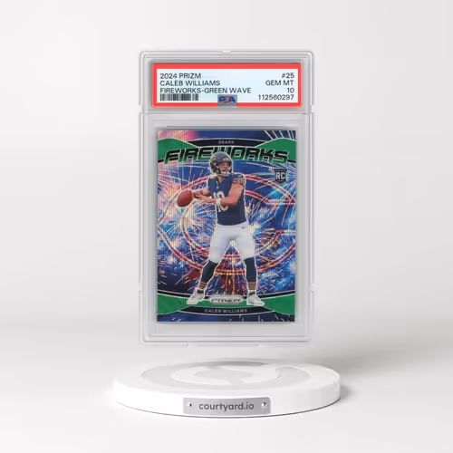 2024 Panini Prizm Fireworks #25 Caleb Williams - Green Wave (PSA 10 GEM MINT)
