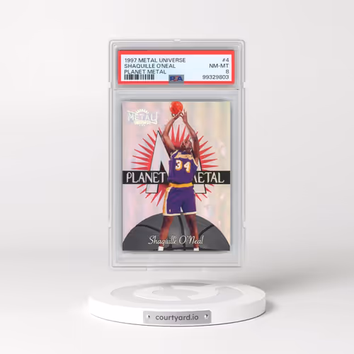 1997 Metal Universe Planet Metal #4 Shaquille O'Neal (PSA 8 NM-MT)