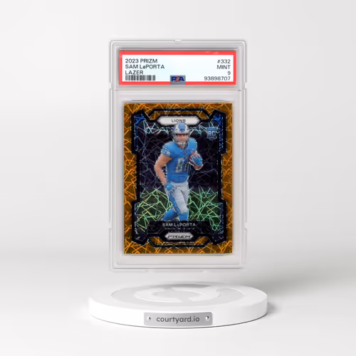 2023 Panini Prizm #332 Sam LaPorta - Lazer Prizm (PSA 9 MINT)